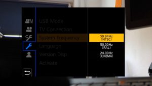 Panasonic Lumix GH5 System Frequency